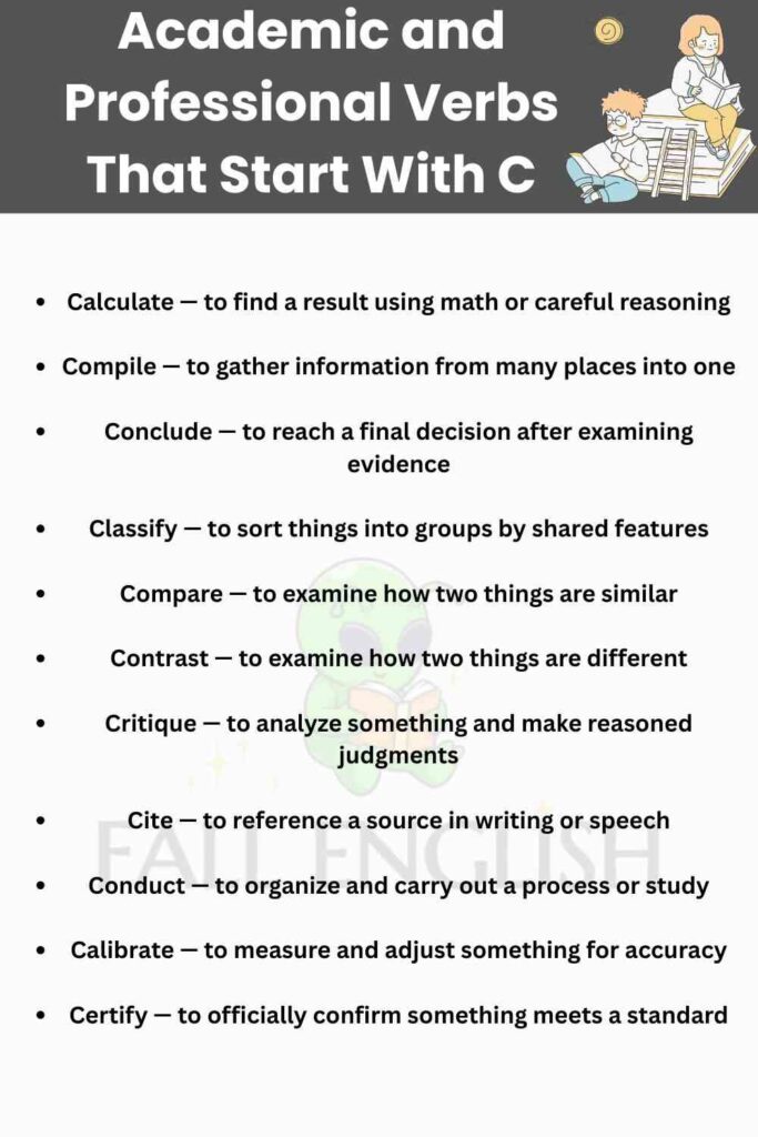 Academic and Professional Verbs That Start With C