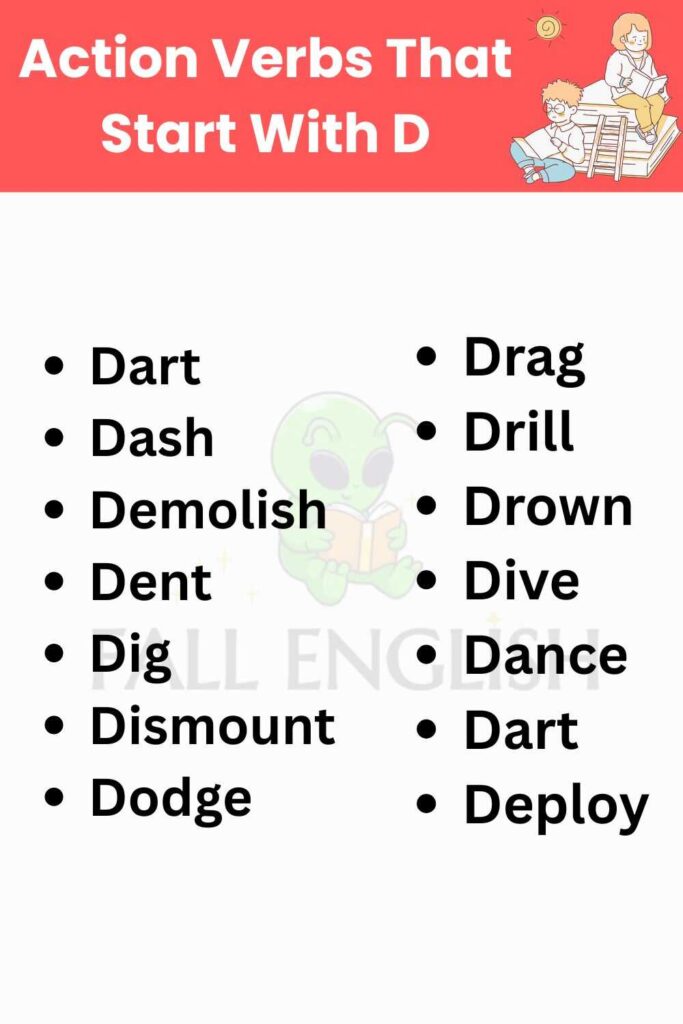 Action Verbs That Start With D