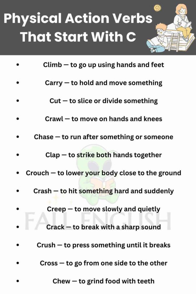 Physical Action Verbs That Start With C