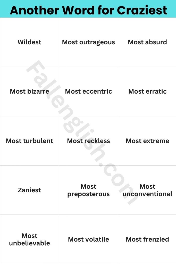 Quick-Access Another Word for Craziest Table: Pick by Tone and Context