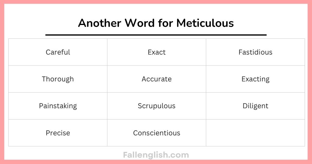 Another Word for Meticulous by Meaning