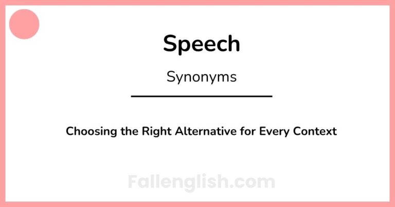 Another Word for Speech: Choosing the Right Alternative for Every Context