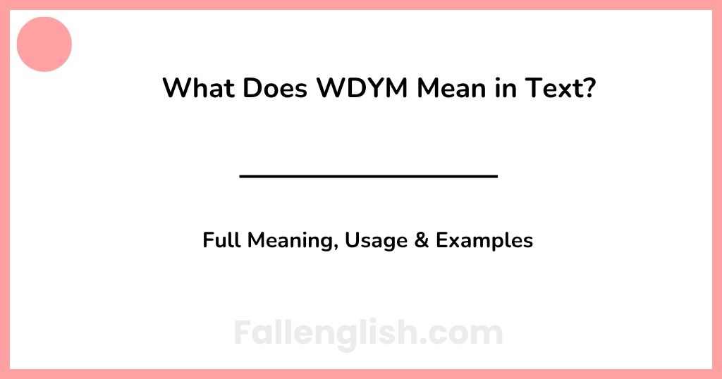 What Does WDYM Mean in Text? Full Meaning, Usage & Examples