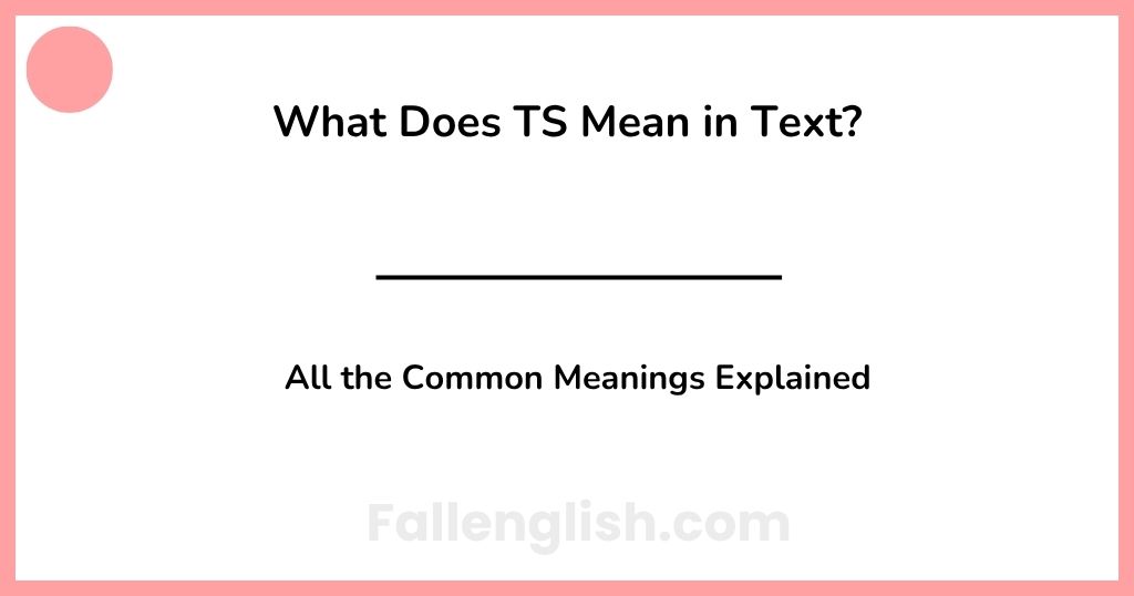 What Does TS Mean in Text? All the Common Meanings Explained